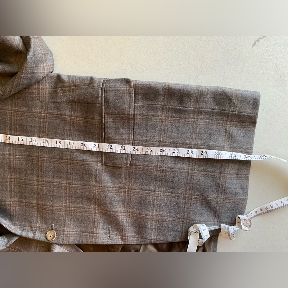 Coppley Men’s 48R Gray Plaid Blazer – Reda 1865 Super 130’s Wool Sport Coat - Picture 8 of 11